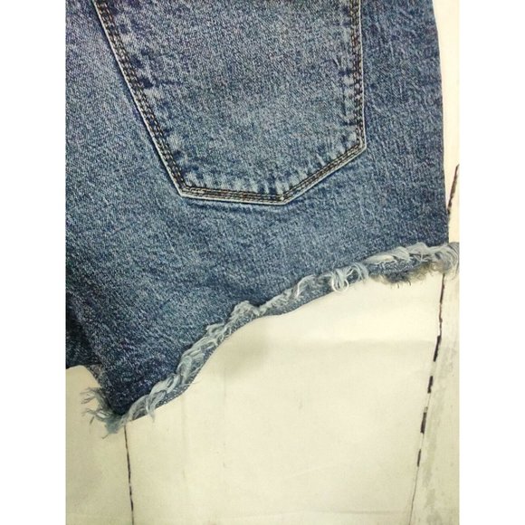 Universal Thread Blue Jean Shorts Denim Cut Off High Rise Ripped Frayed Size 10 - Picture 8 of 8